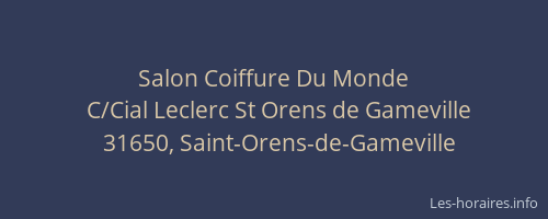 Salon Coiffure Du Monde