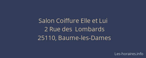 Salon Coiffure Elle et Lui