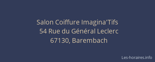 Salon Coiffure Imagina'Tifs