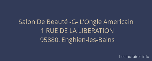 Salon De Beauté -G- L'Ongle Americain