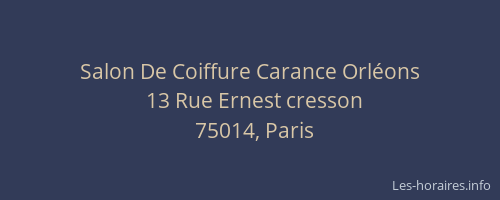 Salon De Coiffure Carance Orléons