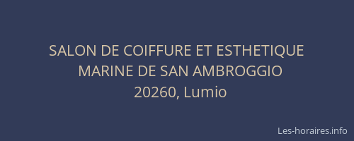 SALON DE COIFFURE ET ESTHETIQUE