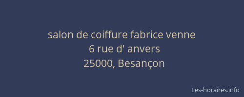 salon de coiffure fabrice venne