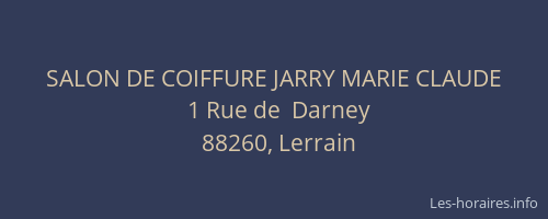 SALON DE COIFFURE JARRY MARIE CLAUDE
