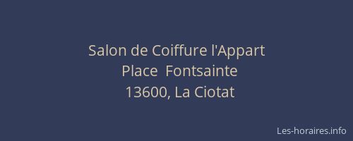 Salon de Coiffure l'Appart