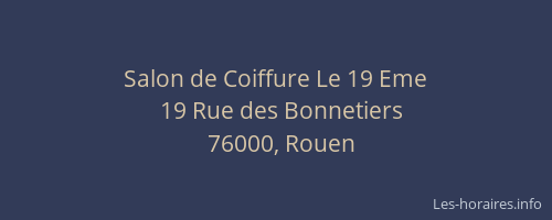 Salon de Coiffure Le 19 Eme