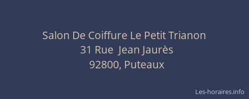 Salon De Coiffure Le Petit Trianon