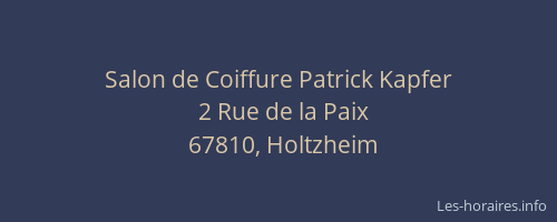 Salon de Coiffure Patrick Kapfer