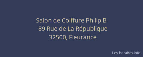 Salon de Coiffure Philip B