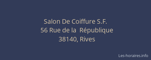 Salon De Coiffure S.F.