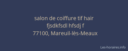 salon de coiffure tif hair