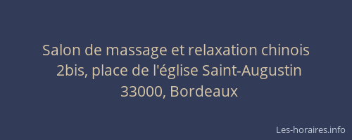 Salon de massage et relaxation chinois