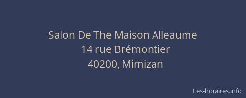 Salon De The Maison Alleaume