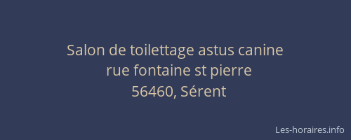 Salon de toilettage astus canine