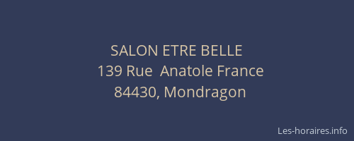 SALON ETRE BELLE