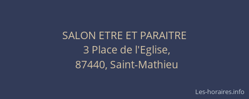 SALON ETRE ET PARAITRE