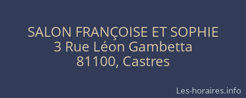 SALON FRANÇOISE ET SOPHIE