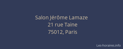 Salon Jérôme Lamaze