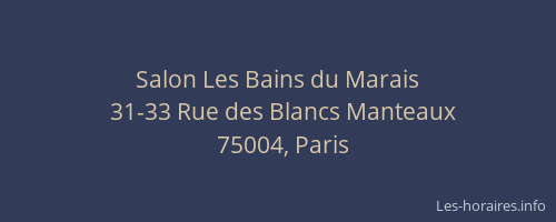 Salon Les Bains du Marais