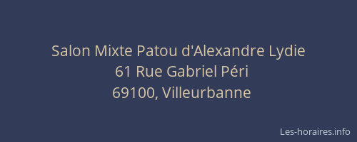 Salon Mixte Patou d'Alexandre Lydie
