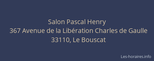 Salon Pascal Henry