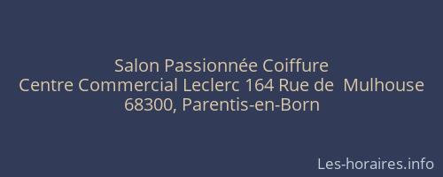 Salon Passionn&eacute;e Coiffure