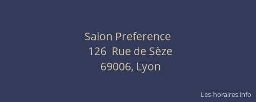 Salon Preference