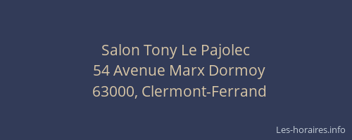 Salon Tony Le Pajolec