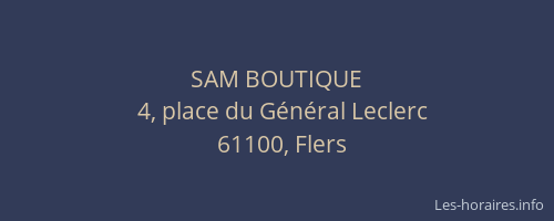 SAM BOUTIQUE