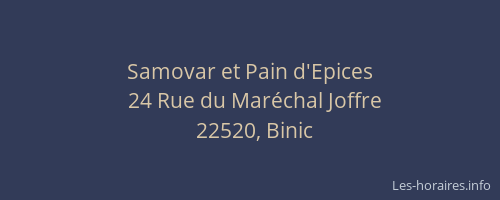 Samovar et Pain d'Epices