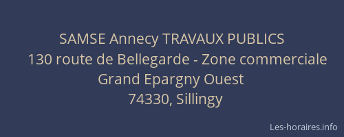 SAMSE Annecy TRAVAUX PUBLICS