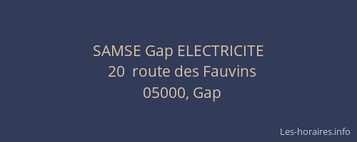 SAMSE Gap ELECTRICITE