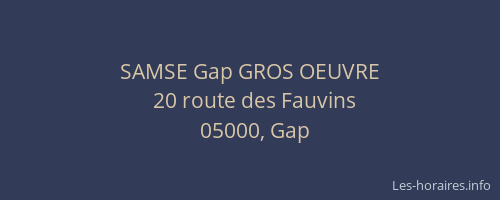 SAMSE Gap GROS OEUVRE