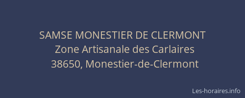 SAMSE MONESTIER DE CLERMONT