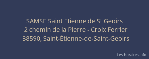 SAMSE Saint Etienne de St Geoirs