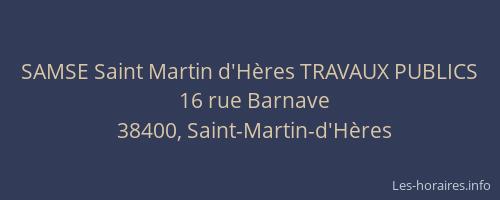 SAMSE Saint Martin d'Hères TRAVAUX PUBLICS