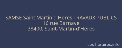 SAMSE Saint Martin d'Hères TRAVAUX PUBLICS