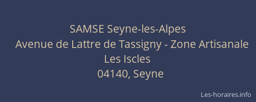 SAMSE Seyne-les-Alpes