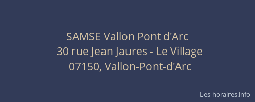 SAMSE Vallon Pont d'Arc
