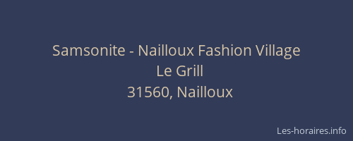 Samsonite - Nailloux Fashion Village