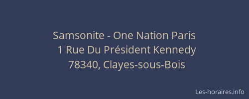 Samsonite - One Nation Paris