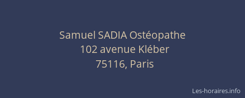 Samuel SADIA Ostéopathe