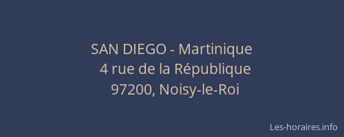 SAN DIEGO - Martinique