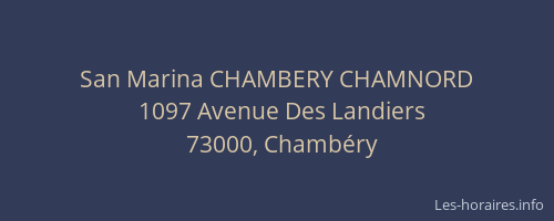 San Marina CHAMBERY CHAMNORD
