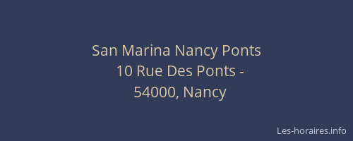 San Marina Nancy Ponts