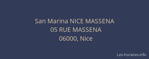 San Marina NICE MASSENA