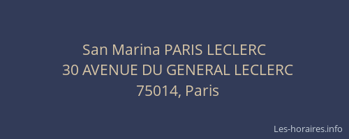 San Marina PARIS LECLERC