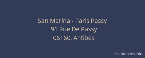 San Marina - Paris Passy