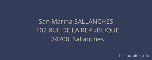 San Marina SALLANCHES