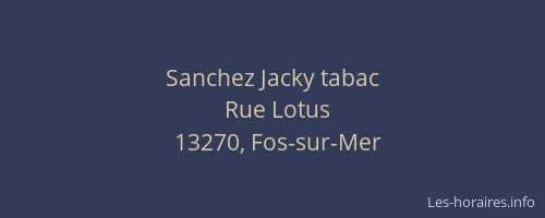 Sanchez Jacky tabac
